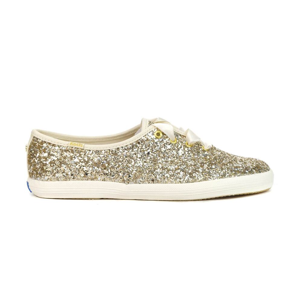 Keds x Kate Spade New York Champion Platinum Gold Glitter Sneakers